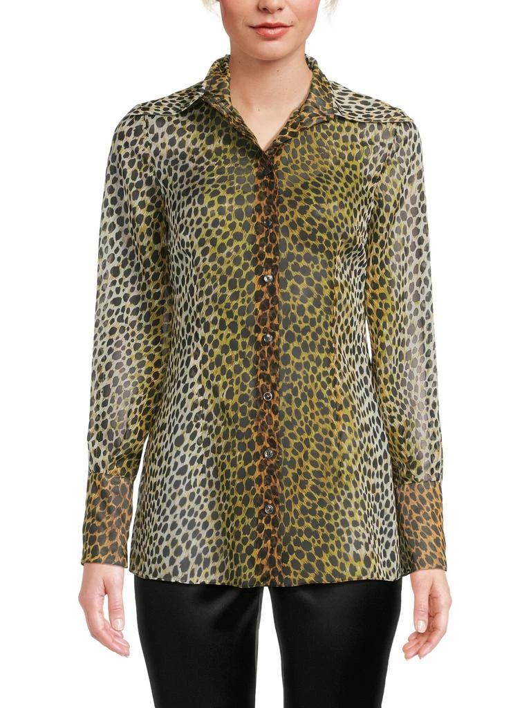 Dolce
Gabbana Printed Long-Sleeve Button-Front Shirt 1