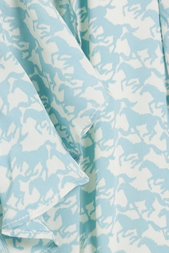 Solid 
Striped The Calais ruffled printed crepe midi dress 4