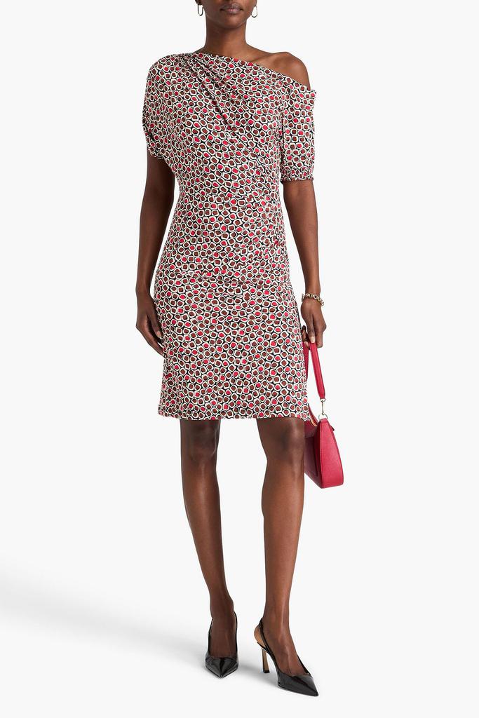 Diane von Furstenberg Mel one-shoulder printed stretch-jersey dress