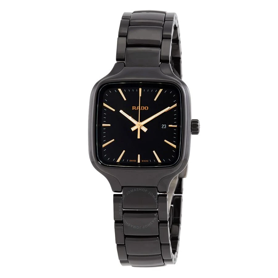 Rado True Square Quartz Black Dial Ladies Watch R27080162 1