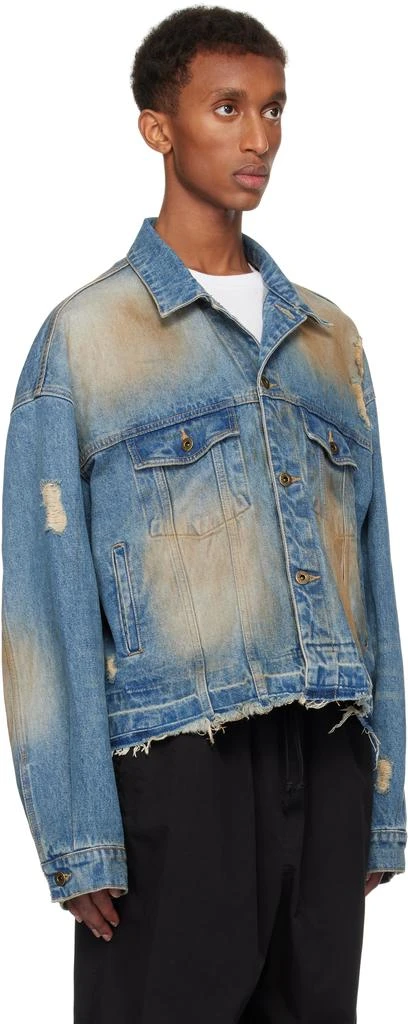 We11done Blue Distressed Denim Jacket 2