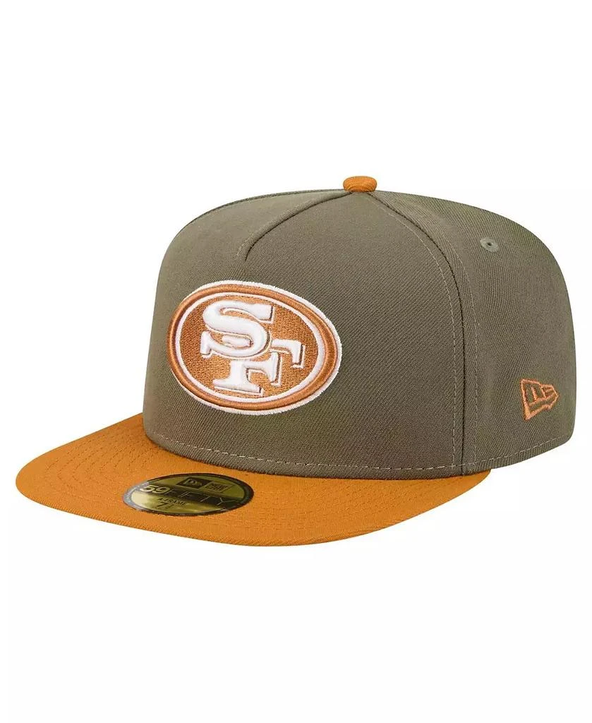 New Era Men's Olive/Brown San Francisco 49ers Color Pack A-Frame 59FIFTY Fitted Hat 1