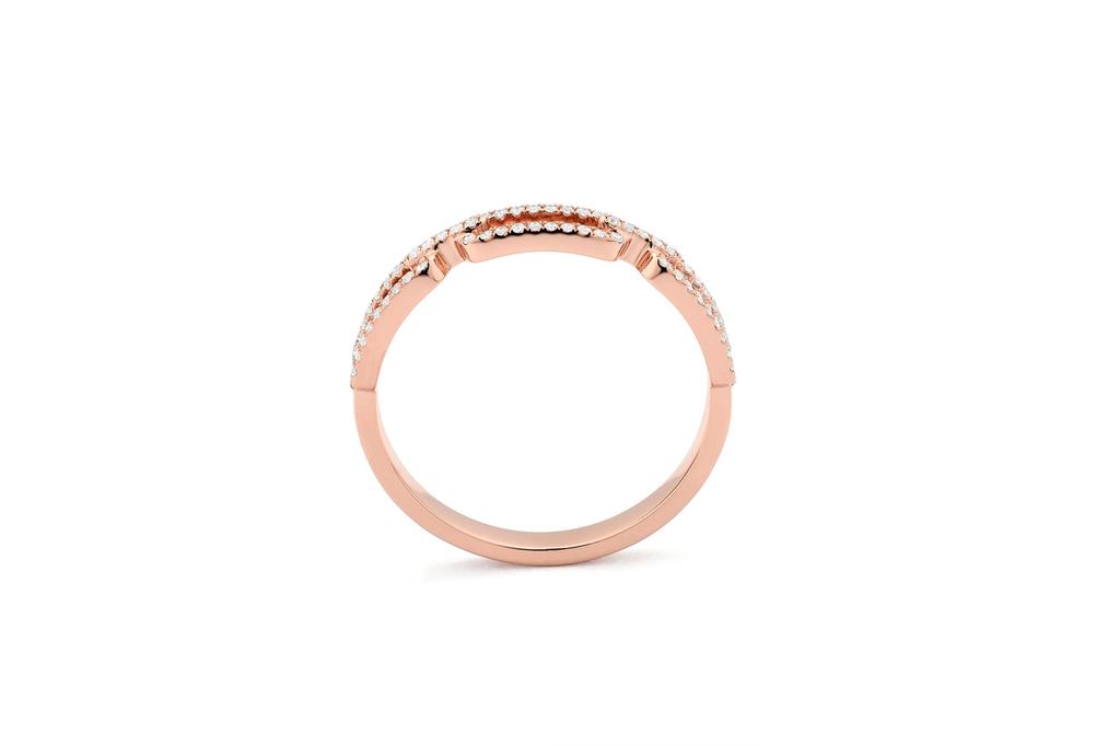 Mozafarian Rose gold and diamond ring