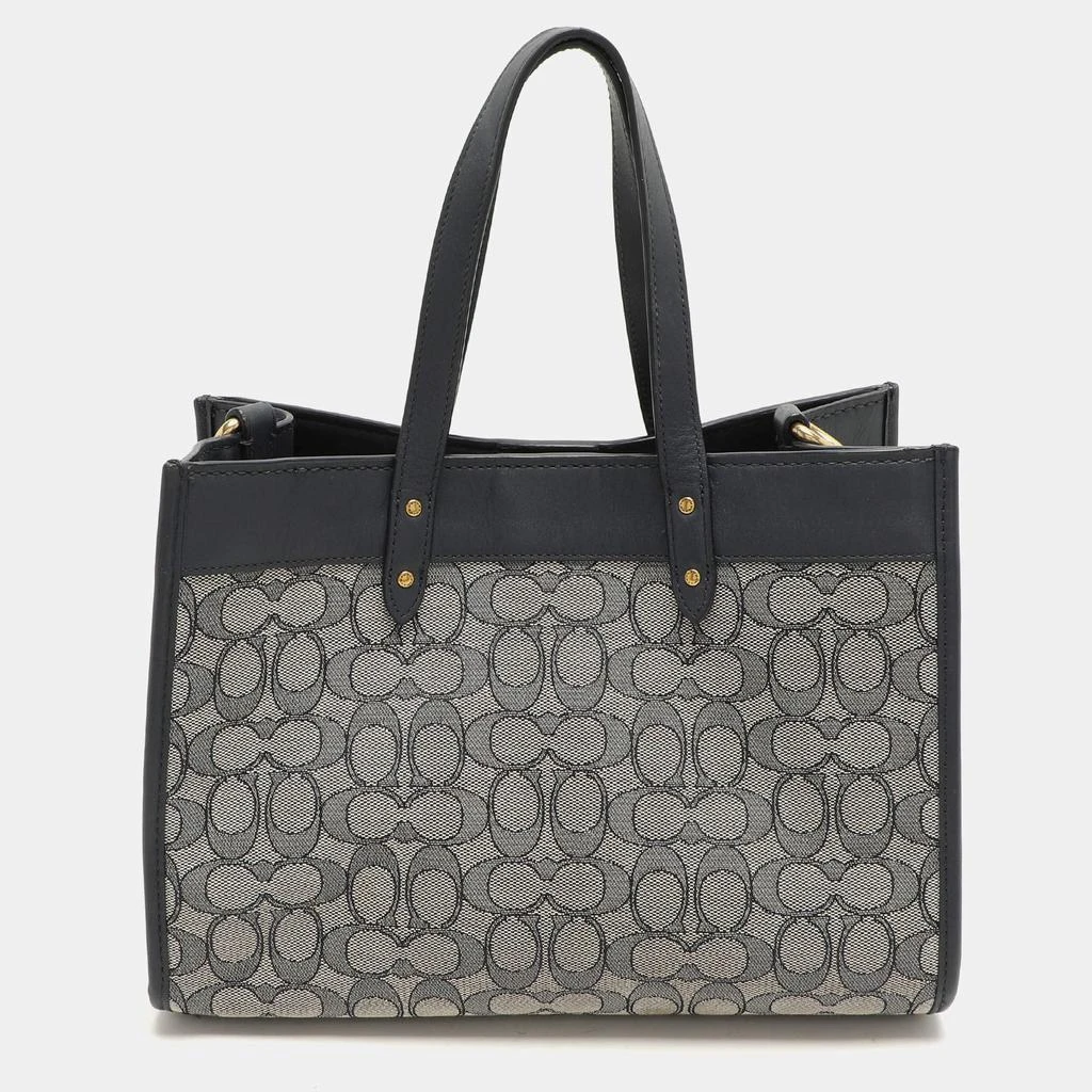 Coach Coach Navy Blue Canvas and Leather Field Tote 30 1