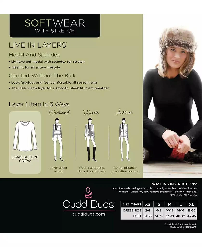 Cuddl Duds Plus Size Softwear Long-Sleeve Crewneck Top 5