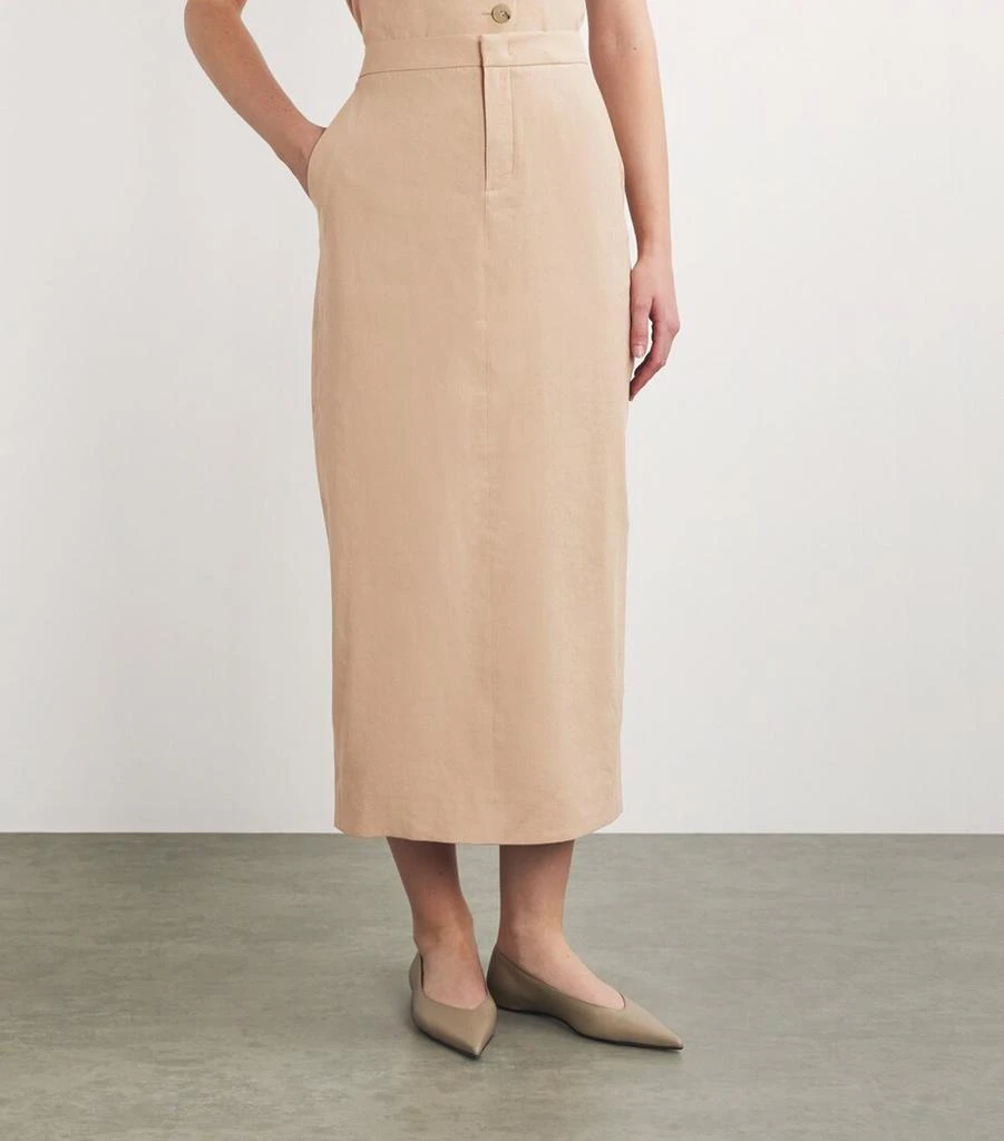 Vince Linen-Blend Midi Skirt 3