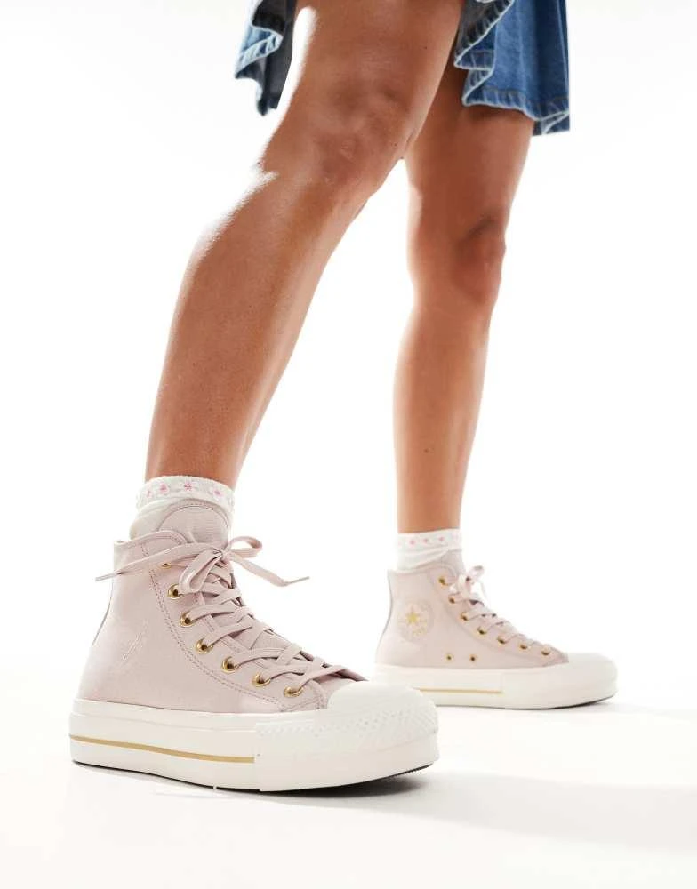 Converse Converse Chuck Taylor All Star Lift Hi trainers in light pink 1