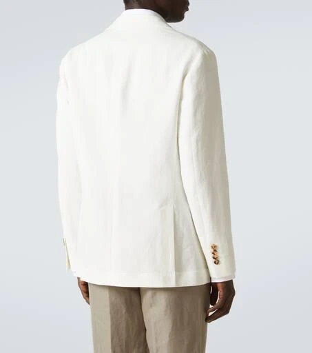 Brunello Cucinelli Single-breasted linen blazer 4