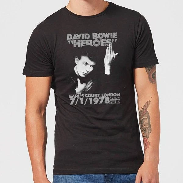Original Hero David Bowie Heroes Earls Court Men's T-Shirt - Black 1