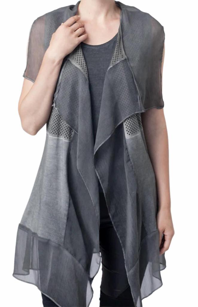 Angel Apparel Draped Vest In Grey