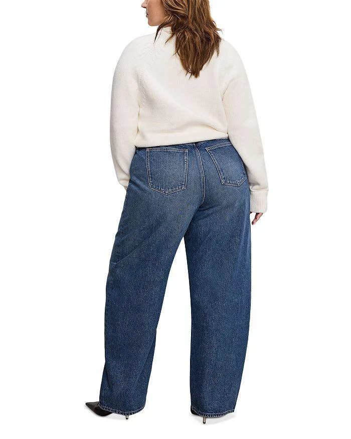 Good American High Rise Barrel Jeans in Indigo 740 9