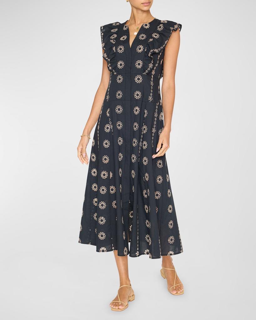 Brochu Walker Aurora Eyelet-Embroidered Cotton Midi Dress