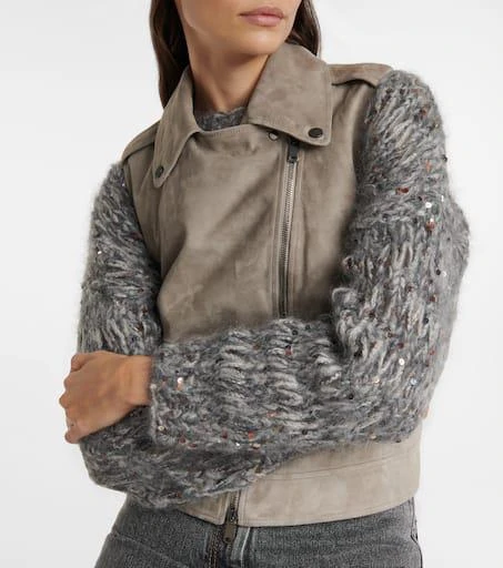 Brunello Cucinelli Suede biker vest 4