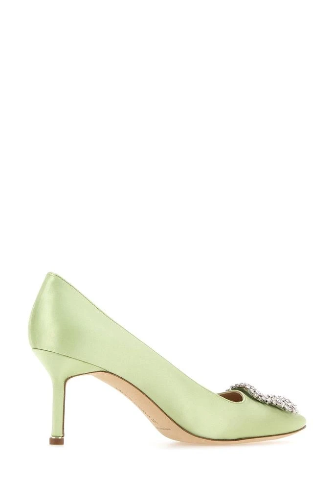 Manolo Blahnik Pastel green satin Hangisi 70 pumps 2