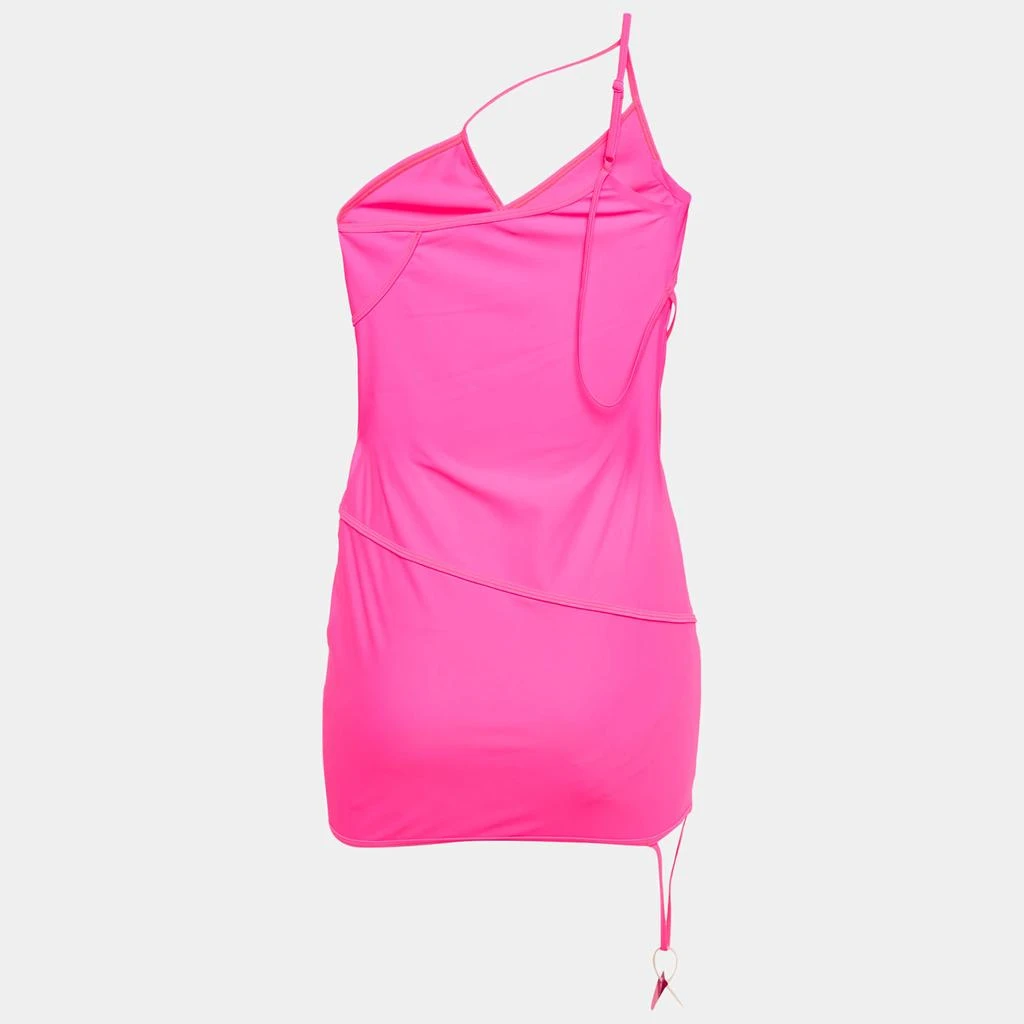 Balenciaga Balenciaga Fuchsia Pink Jersey Asymmetric Mini Dress M 2