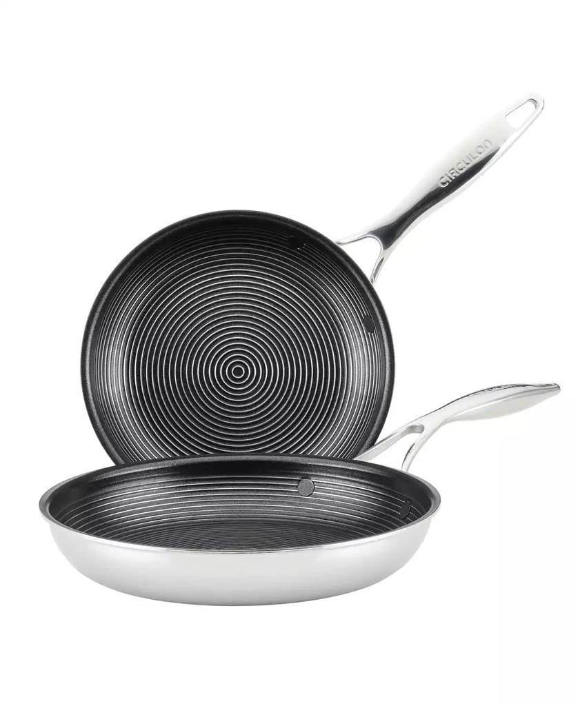 Circulon SteelShield C-Series Tri-Ply Clad Nonstick Frying Pan Set, 2-Piece, Silver 1