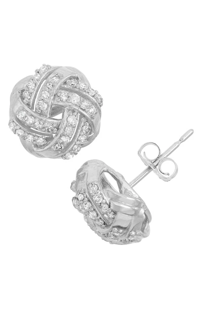 FUZION CREATIONS Pavé Diamond Knot Stud Earrings 1