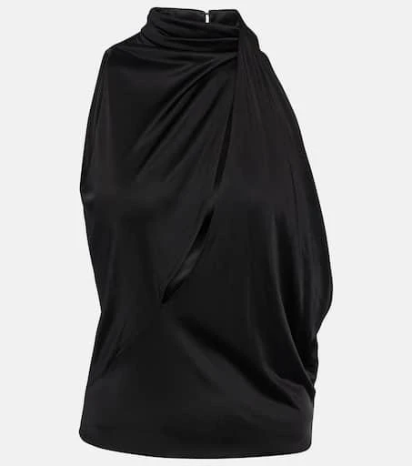 Versace Cutout turtleneck satin top 1