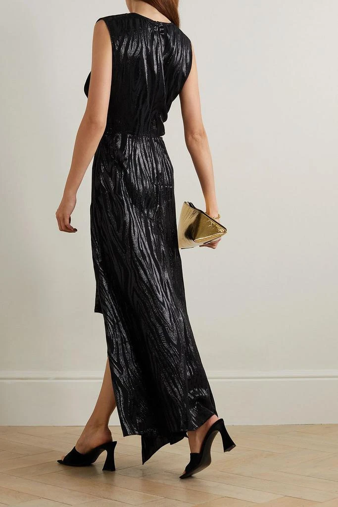 Stella McCartney Cutout metallic jacquard midi dress 3