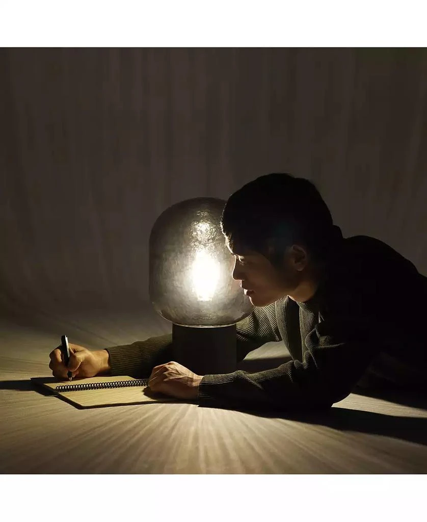 Brightech Bruce 16" LED Table Lamp with Green Glass Shade 8