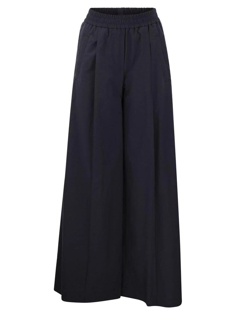 Brunello Cucinelli Brunello Cucinelli Elasticated Waistband Wide-Leg Trousers from Cettire