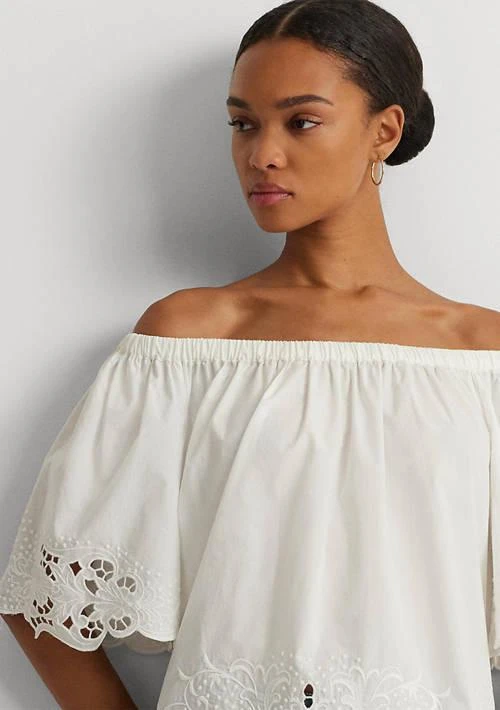 Ralph Lauren Ralph Lauren Eyelet Cotton Off The Shoulder Blouse 3