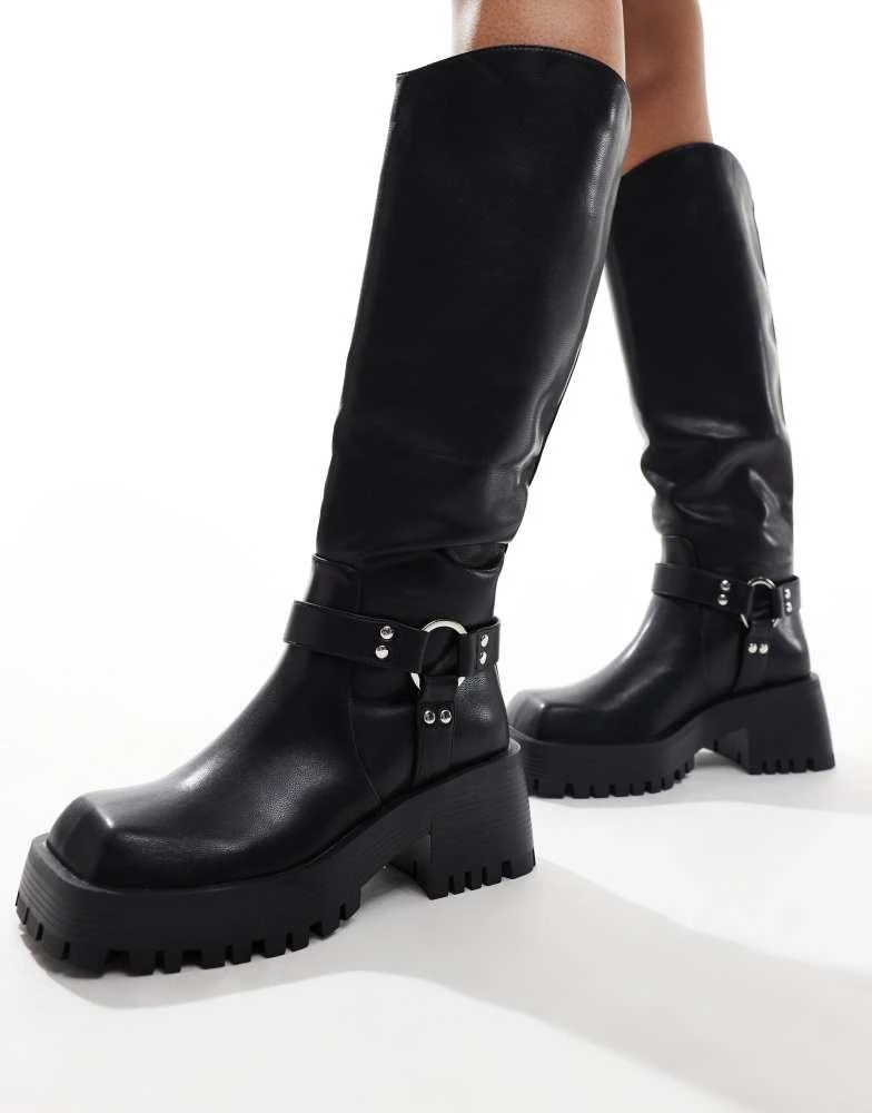 Raid RAID Ultra biker knee boots with square toe in black 1
