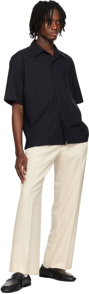 AURALEE Navy Super Fine Tropical Wool Shirt 4