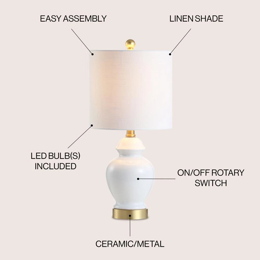 JONATHAN Y Perry 20" Ceramic/Metal LED Table Lamp 2