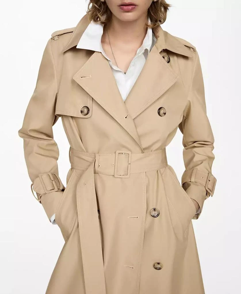 Mango Women's Double-Breasted Cotton Trench Coat 1