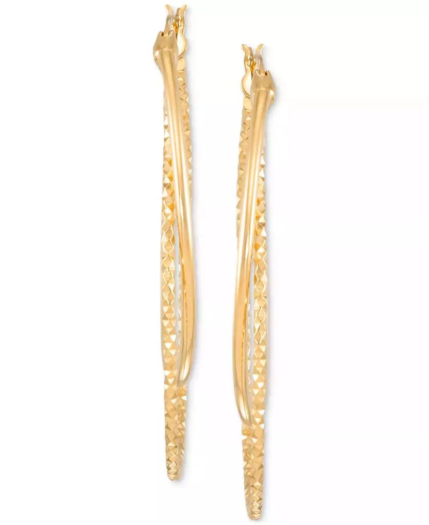 Simone I. Smith Double Polished Hoop Earrings in 18k Yellow Gold Over Sterling Silver 3