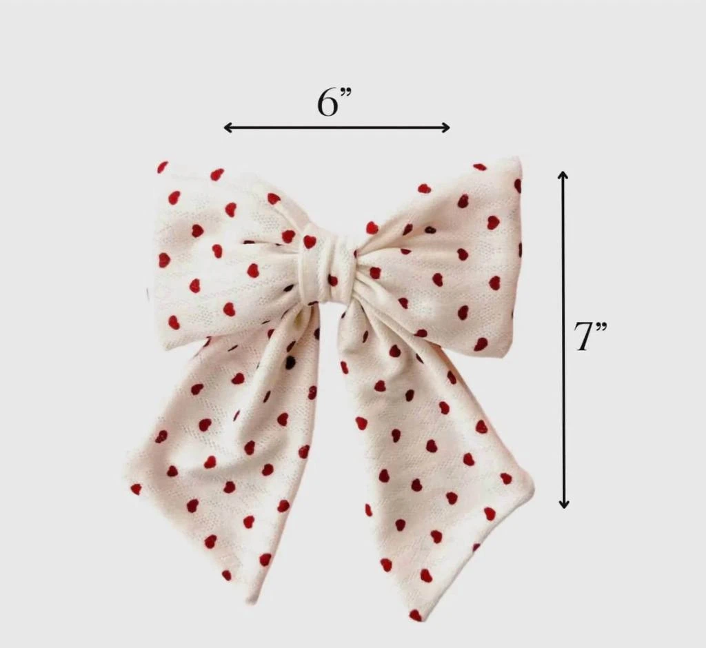 Bohemian Gemme Bohemian Gemme - Women
s Valentine Heart Pattern Hair Bow 3