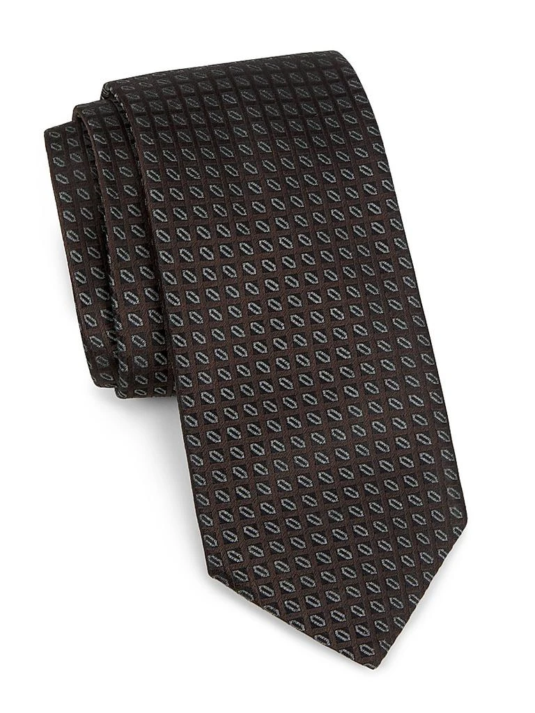 Canali Geometric Silk Tie 1
