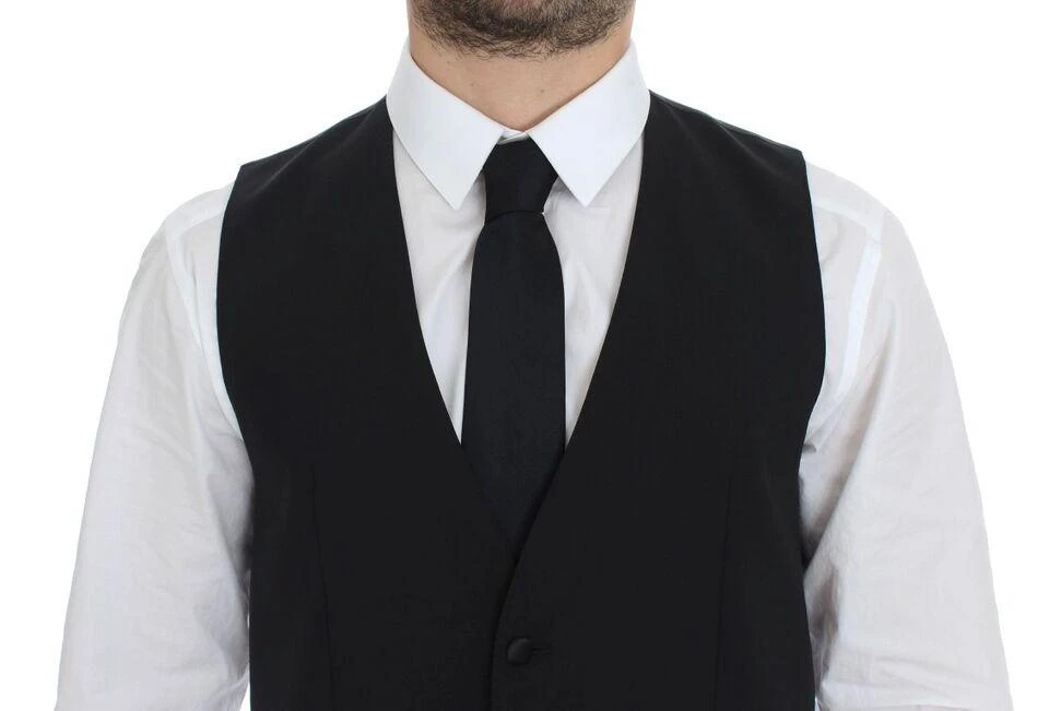 Dolce & Gabbana Elegant Silk-Wool Dress Men's Vest 2