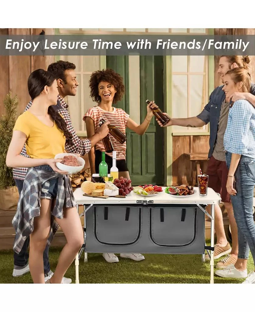 KUYOTQ Height Adjustable Folding Camping  Table 5