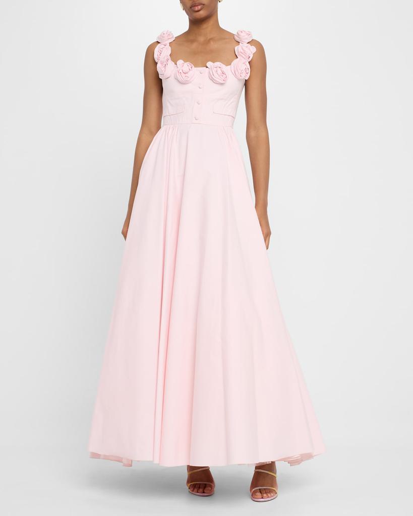 Shop Rosette Scoop-Neck Fit-&-Flare Dress on Sale at