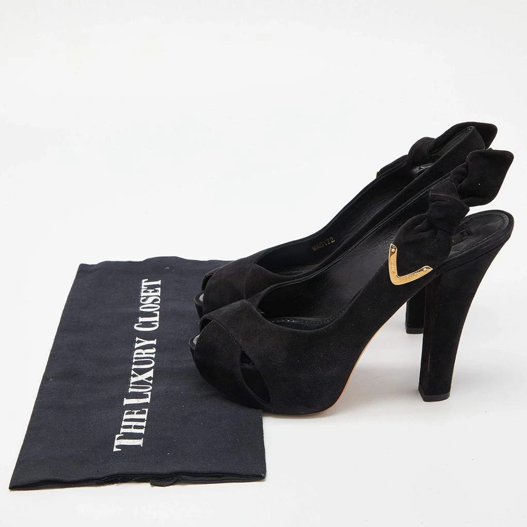 Louis Vuitton Louis Vuitton Black Suede Tonka Slingback Sandals Size 36.5 9