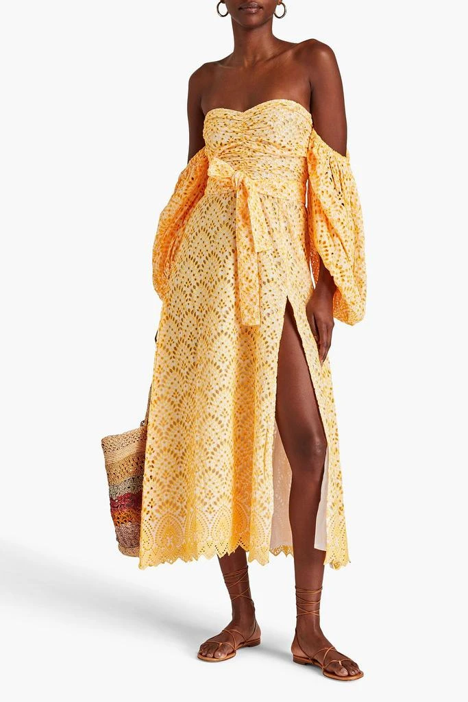 SUNDRESS Lia off-the-shoulder broderie anglaise cotton midi dress 2