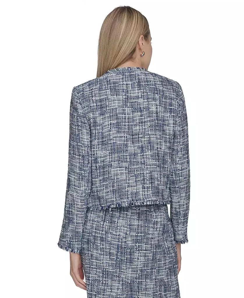Calvin Klein Petite Open-Front Cropped Tweed Jacket 4