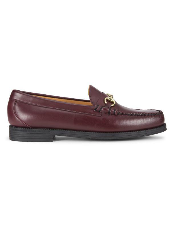 G.H. Bass Lincoln Moc Toe Leather Bit Loafers