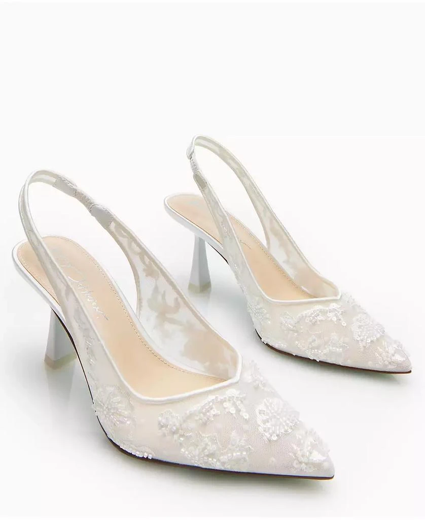 Betsey Johnson Women
s Nikki Embroidered Slingback Evening Pumps 6
