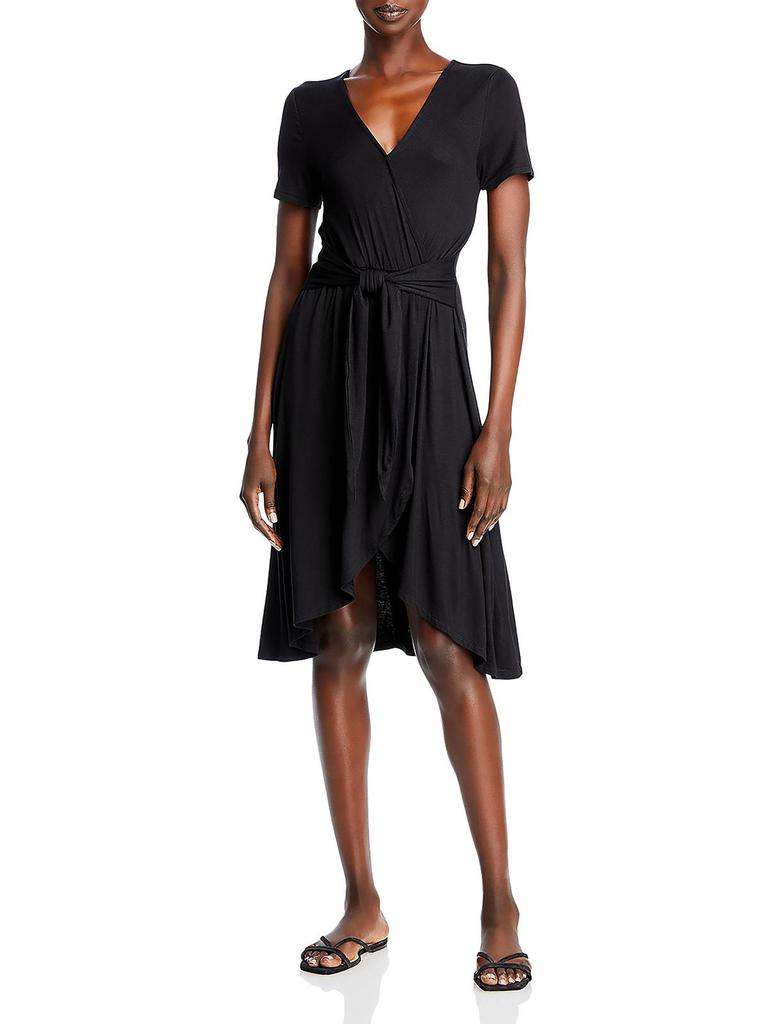 B Collection by Bobeau Rowan Womens Short Sleeve Floral Print Wrap Dress