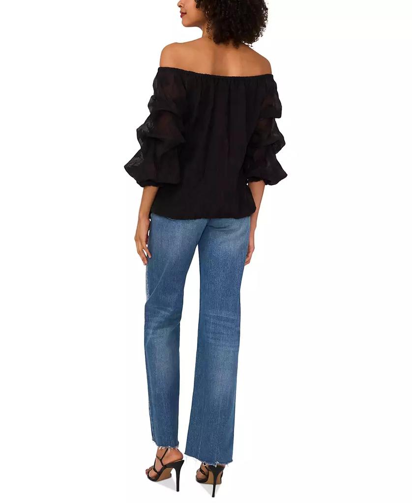 Vince Camuto Women's Off-The-Shoulder Balloon-Sleeve Tie-Hem Top
