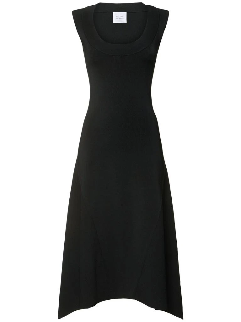 Galvan Claudia Flared Viscose Blend Midi Dress 1