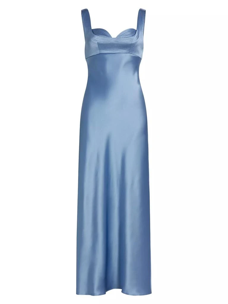 a line blue floral dress Princess Blue See Through Floral Spaghetti Straps A –line Prom Dress Formal  Dress main image 0