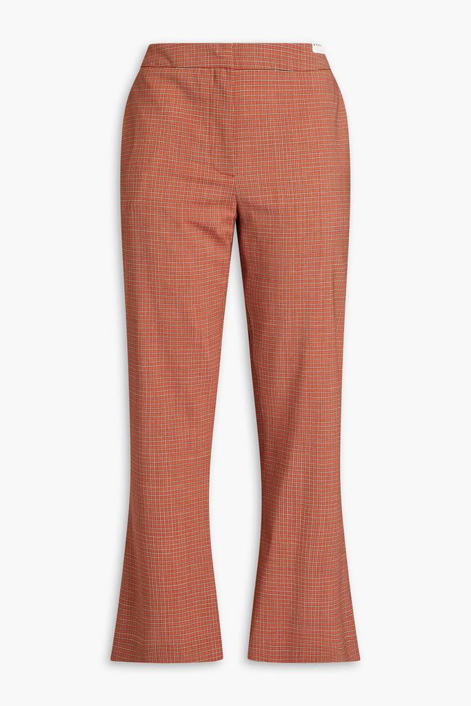 Marni Cropped wool-blend jacquard kick-flare pants