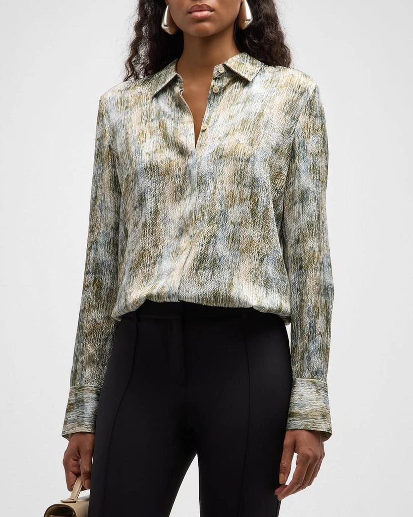Lafayette 148 New York Scottie Abstract-Print Silk Blouse 4