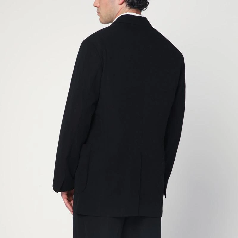 AURALEE Single-breasted black jacket in cotton and wool 3