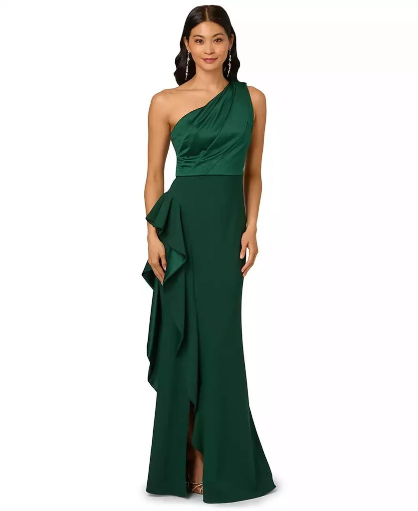 Adrianna Papell Petite One-Shoulder Satin Dresses 9