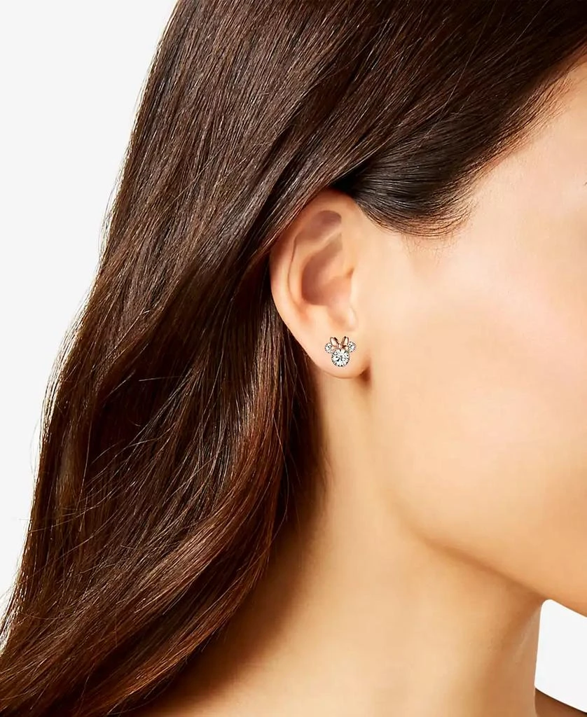 Disney Cubic Zirconia Minnie Mouse Stud Earrings in 18k Rose Gold-Plated Sterling Silver 2